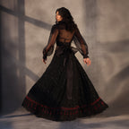 Midnight Tapestry – Black Chikankari Royal Skirt