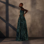 Verdant Eclipse – Appliqué Lace Dress