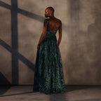 Verdant Eclipse – Appliqué Lace Dress