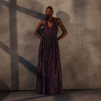 Obsidian Ivy – Halter Lace Gown