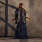 Midnight Seraph – Sapphire Lace Cape