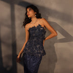 Celestial Tapestry – Sapphire Lace Corset