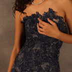 Celestial Tapestry – Sapphire Lace Corset