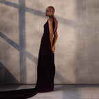 Sapphire Whisper – Velvet Corset Gown