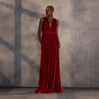Scarlet Eclipse – Velvet Plunge Gown