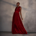 Scarlet Eclipse – Velvet Plunge Gown