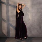 Sapphire Eclipse – Velvet Corset Gown