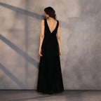 Emerald Veil – Velvet Draped Dress