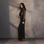 Eclipse Skirt – A Celestial Symphony in Black Silk Georgette