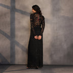 Eclipse Skirt – A Celestial Symphony in Black Silk Georgette