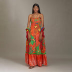 Raelynn Corset Spagetti Dress Forest Wonderland