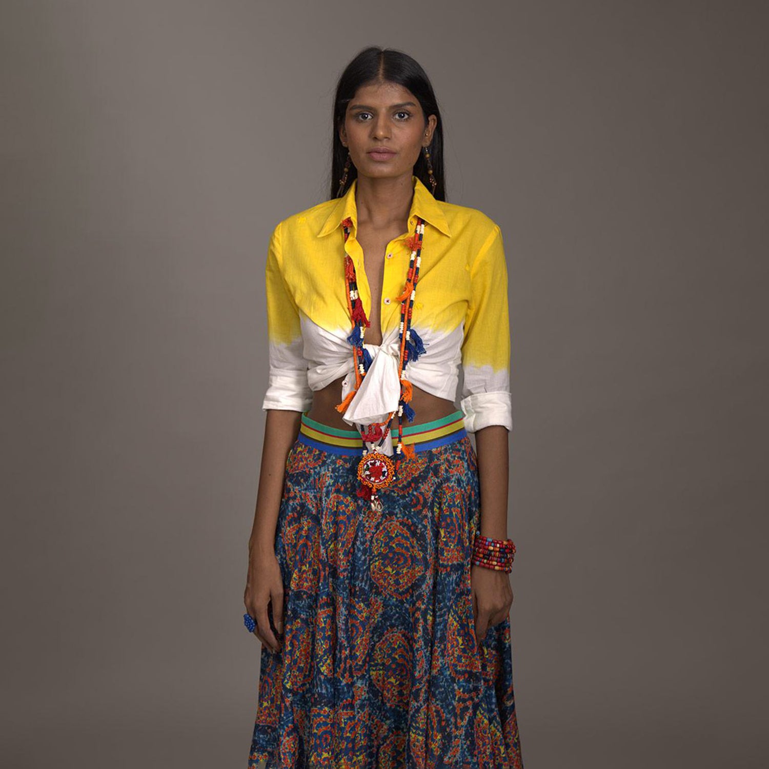 Rose Circular Skirt Shibori Multicolor