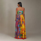 Sofia Corset Wrap Strap Dress Forest Wonderland