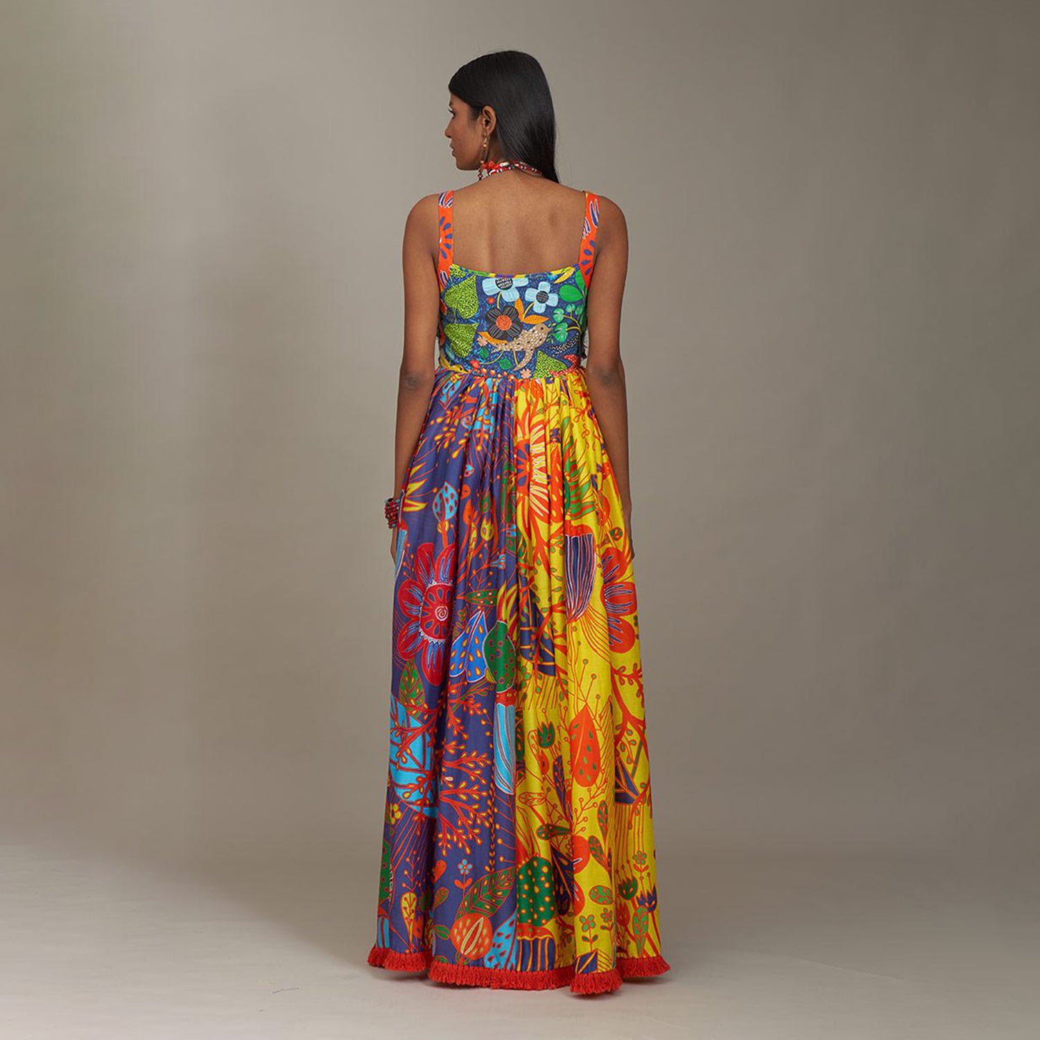 Sofia Corset Wrap Strap Dress Forest Wonderland